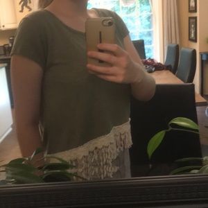 Army green loose fit tee